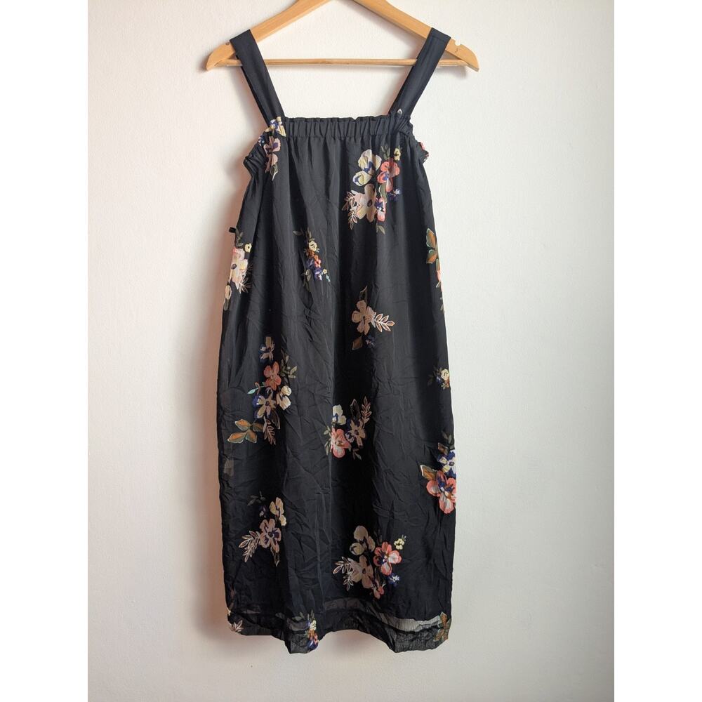 Liz Lange Maternity Black Floral Sleeveless Tunic Dress Size XS EUC